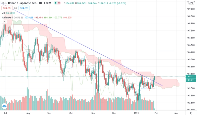 Японская йена прогноз курса USD/JPY на 28 января